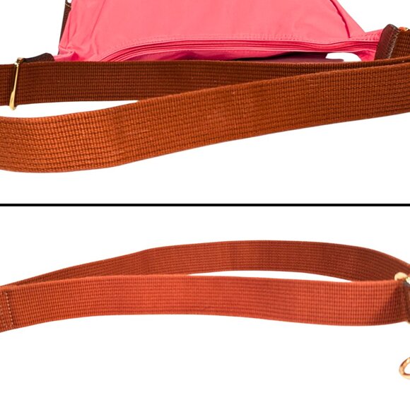 Longchamp Le Pliage Flamingo Pink Nylon Leather Large Crescent Hobo Bag - Picture 7 of 9